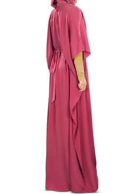 MyBatua Rubaa Hand Embroidered Rose Pink Kaftan 3
