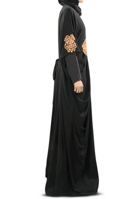 MyBatua Amara Copper Embroidered Black Kaftan 2