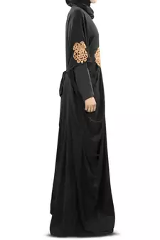 MyBatua Amara Copper Embroidered Black Kaftan