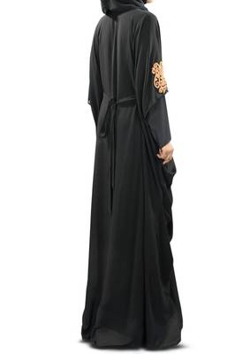 MyBatua Amara Copper Embroidered Black Kaftan 3