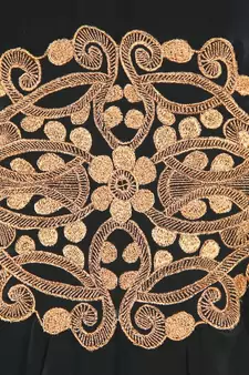 MyBatua Amara Copper Embroidered Black Kaftan