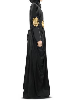 MyBatua Amara Gold Embroidered Black Kaftan 2