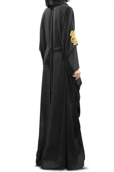 MyBatua Amara Gold Embroidered Black Kaftan