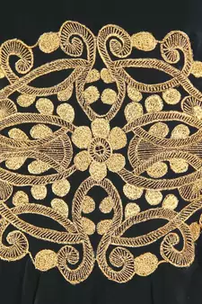 MyBatua Amara Gold Embroidered Black Kaftan