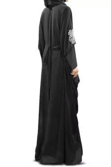 MyBatua Amara Silver Embroidered Black Kaftan