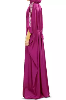 MyBatua Sumanah Hand Embroidered Magenta Kaftan
