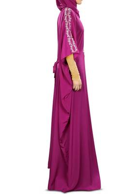 MyBatua Sumanah Hand Embroidered Magenta Kaftan 3