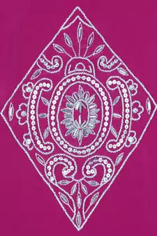 MyBatua Sumanah Hand Embroidered Magenta Kaftan