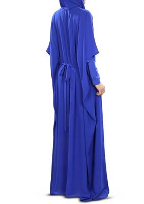MyBatua Nazeeha Hand Embroidered Royal Blue Kaftan 3