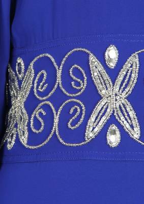 MyBatua Nazeeha Hand Embroidered Royal Blue Kaftan 4