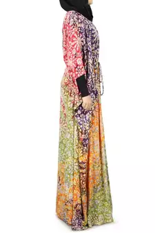 MyBatua Farhanah Multicolor Batik Print Kaftan
