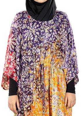 MyBatua Farhanah Multicolor Batik Print Kaftan 5