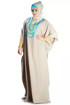 MyBatua Aleena Warm Grey Kaftan
