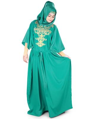 MyBatua Ayana Bottle Green Kaftan 2