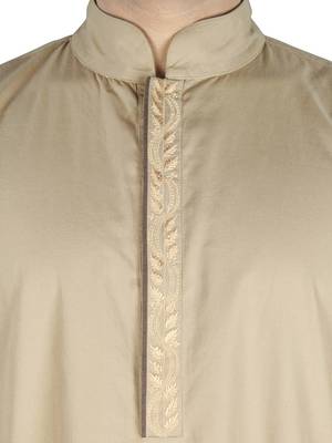 Brown Plain Cotton Islamic-Kurta-Pajama 2