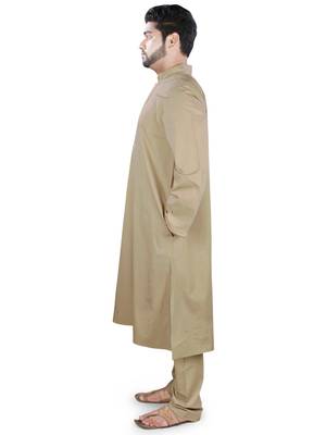 Brown Plain Cotton Islamic-Kurta-Pajama 3