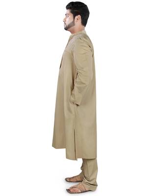 Brown Plain Cotton Islamic-Kurta-Pajama 5