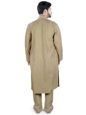 Brown Plain Cotton Islamic-Kurta-Pajama 6