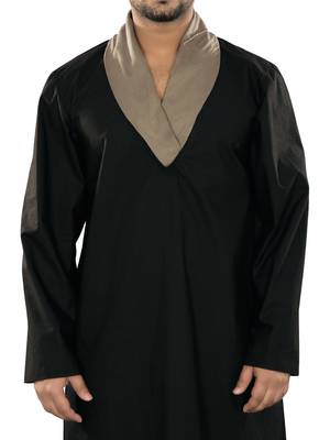 Black Plain Cotton Galabiyyas 2