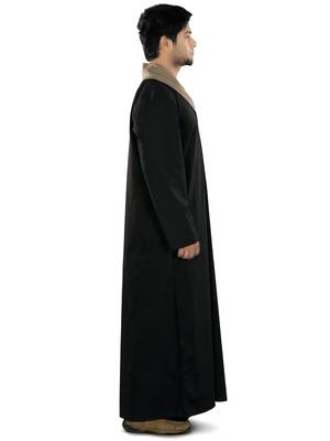 Black Plain Cotton Galabiyyas 5