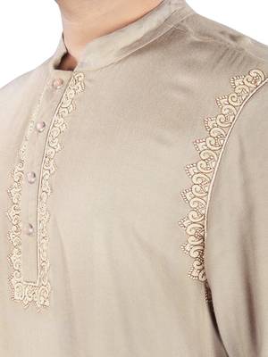 Brown Plain Rayon Galabiyyas 2