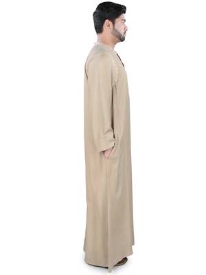 Brown Plain Rayon Galabiyyas 3