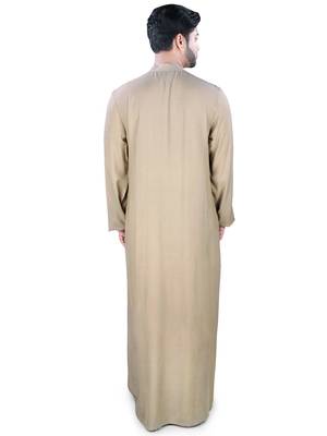 Brown Plain Rayon Galabiyyas 4
