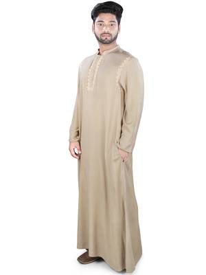 Brown Plain Rayon Galabiyyas 5