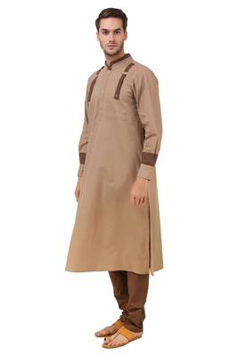 Brown Plain Cotton Islamic-Kurta-Pajama 3