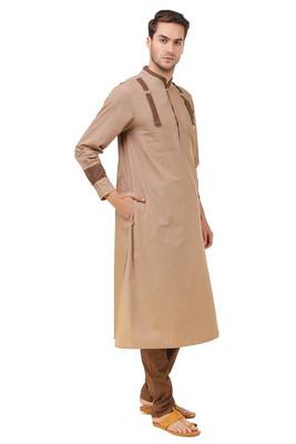 Brown Plain Cotton Islamic-Kurta-Pajama 4