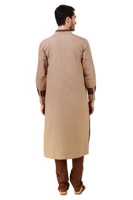 Brown Plain Cotton Islamic-Kurta-Pajama 5