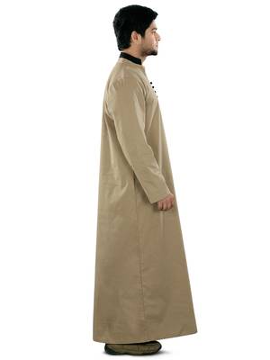 Brown Plain Cotton Galabiyyas 4