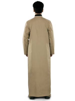 Brown Plain Cotton Galabiyyas 5