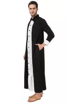 Black Plain Cotton Galabiyyas