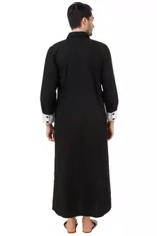 Black Plain Cotton Galabiyyas