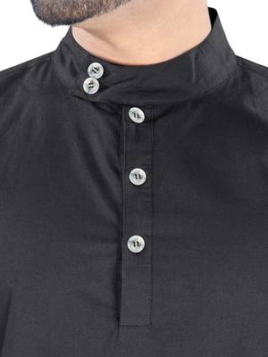 Black Plain Cotton Galabiyyas 2