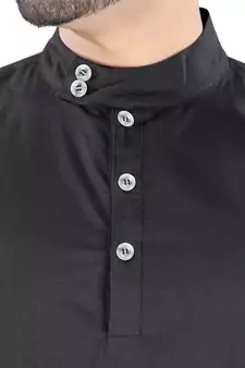 Black Plain Cotton Galabiyyas