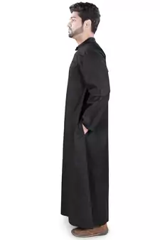 Black Plain Cotton Galabiyyas