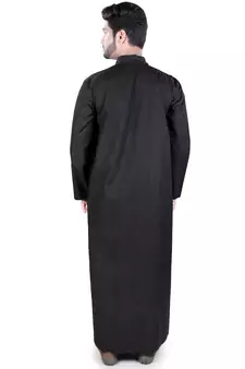 Black Plain Cotton Galabiyyas