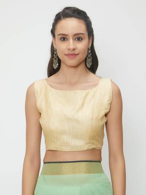 Sea Green Woven Linen Saree With Blouse 4