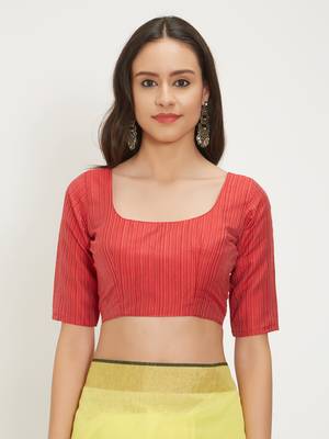Yellow Woven Linen Saree With Blouse 4