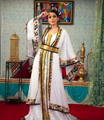 Morrocon Style Embroidery Work White Color