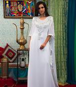 White Color Trendy Abaya Style Muslim Wedding Dress Kaftan
