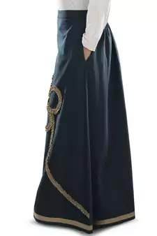 Blue Plain Cotton Islamic Skirts