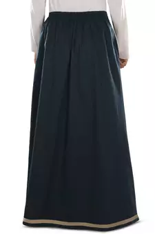 Blue Plain Cotton Islamic Skirts