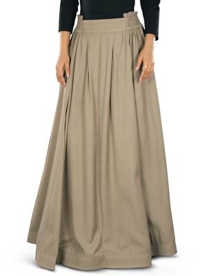 Khaki Plain Rayon Islamic Skirts 2