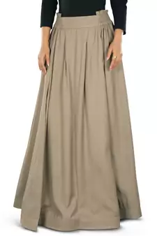 Khaki Plain Rayon Islamic Skirts