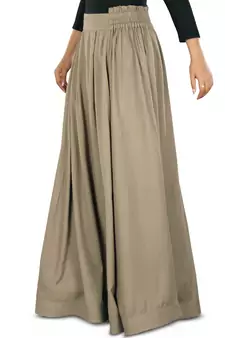 Khaki Plain Rayon Islamic Skirts