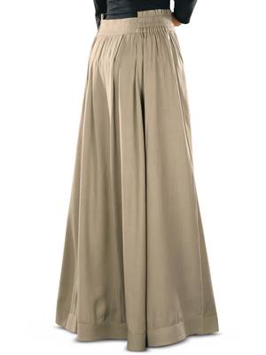 Khaki Plain Rayon Islamic Skirts 4