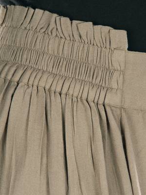 Khaki Plain Rayon Islamic Skirts 5
